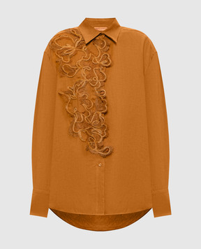 Ermanno Scervino Life Коричнева сорочка з льону D484K305ZQR