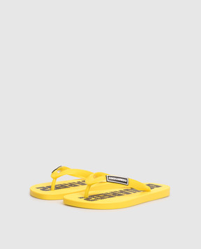 DSQUARED2 Дитячі жовті шльопанці з логотипом 827952634
