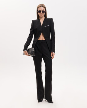 Tom Ford Черные брюки клеш из шерсти и шелка PAW676FAX1746