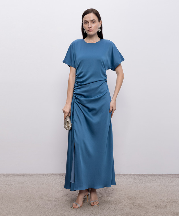 Simkhai Синее платье Marabella с драпировкой 2261165Q изображение 2