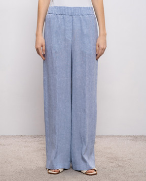 Peserico Голубые брюки из льна P0412402600