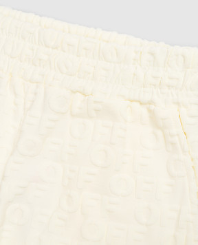 Off-White Дитячі жовті шорти в тканий візерунок OFF 44GCI001S26J001