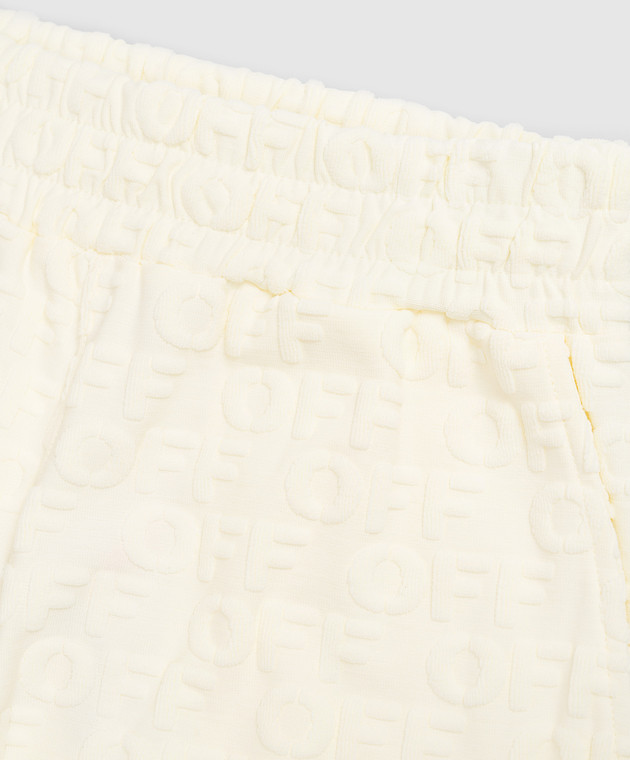 Off-White Дитячі жовті шорти в тканий візерунок OFF 44GCI001S26J001 зображення 3