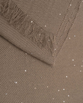 Peserico Коричневий шарф з паєтками A31536C0CC750