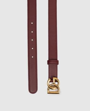 Dolce&Gabbana Бордовый кожаный ремень с логотипом BE1447AK274