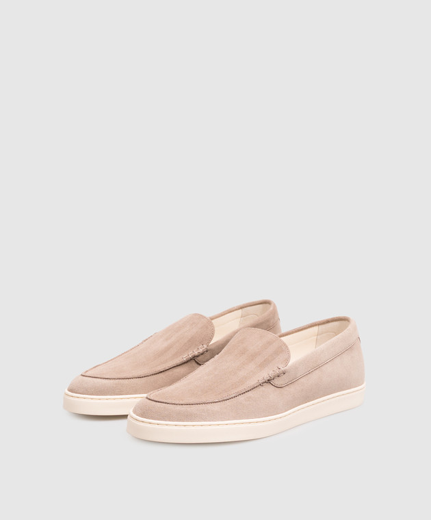 Brunello Cucinelli Бежевые замшевые слипоны MZUHVSP335 изображение 2