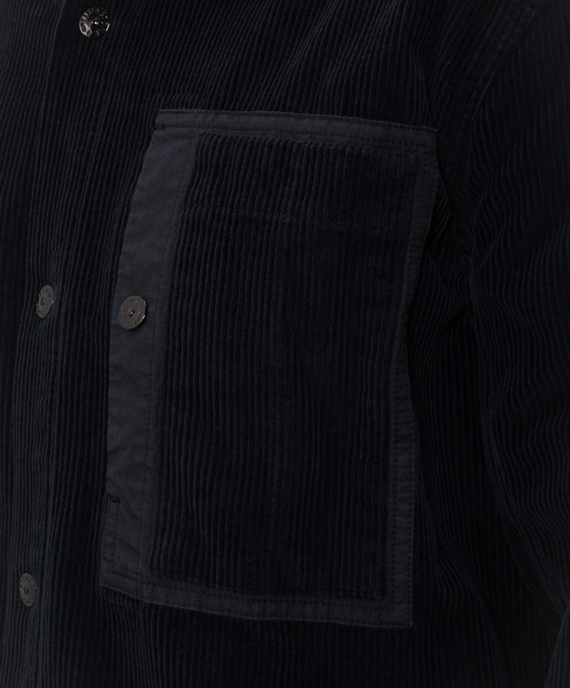 Stone Island Голубая вельветовая рубашка с патчем логотипа L2S151200016S0212 изображение 5