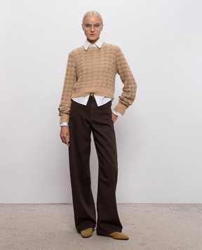 Twinset Коричневые джинсы с поясом 262TP2550