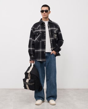 Palm Angels s Черная рубашка в клетку PMES023R24FAB001