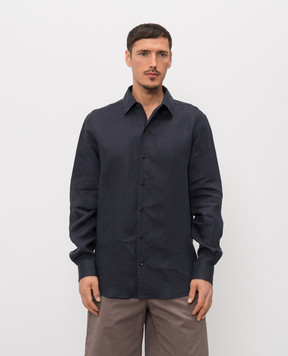 Agnona Синяя рубашка из льна TD07U1YU3049