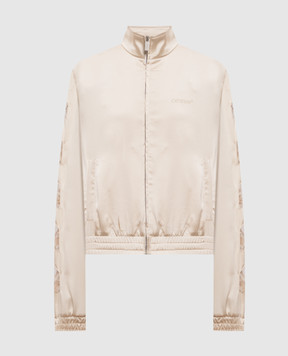 Off-White Бежевая спортивная куртка с кружевом 2FB00651T