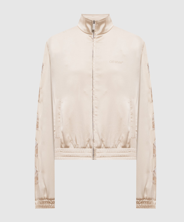Off-White Бежева спортивна куртка з мереживом 2FB00651T