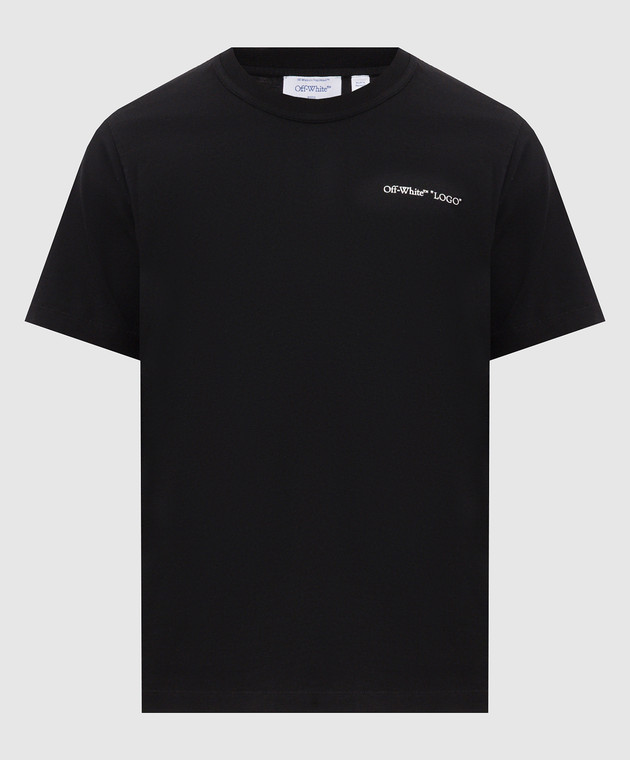 Off-White Черная футболка с принтом Logo 44MAA16MF26J00L