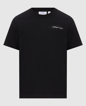 Off-White Чорна футболка з принтом Logo 44MAA16MF26J00L