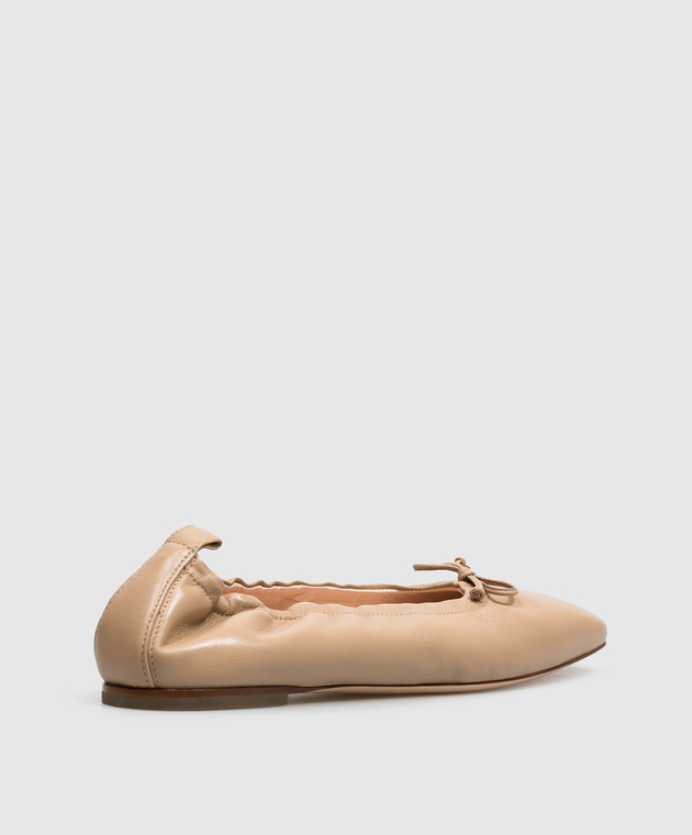 AGL Бежевые кожаные балетки MEMY MEMYBALLET изображение 3