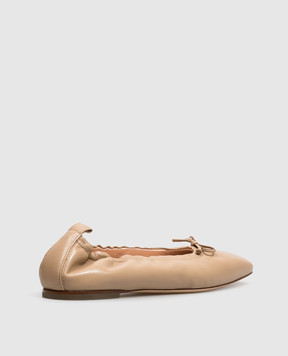 AGL Бежевые кожаные балетки MEMY MEMYBALLET