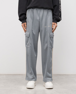 Palm Angels Сірі спортивні штани в стилі карго з логотипом PMCJ04BF25FAB002
