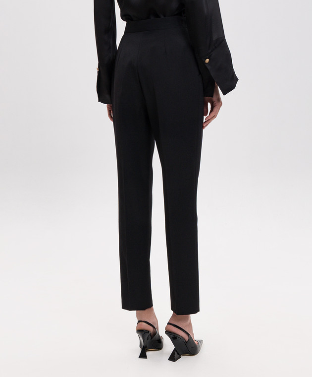 Balmain Чорні штани з вовни з високою посадкою GF1PN190WC09 зображення 4