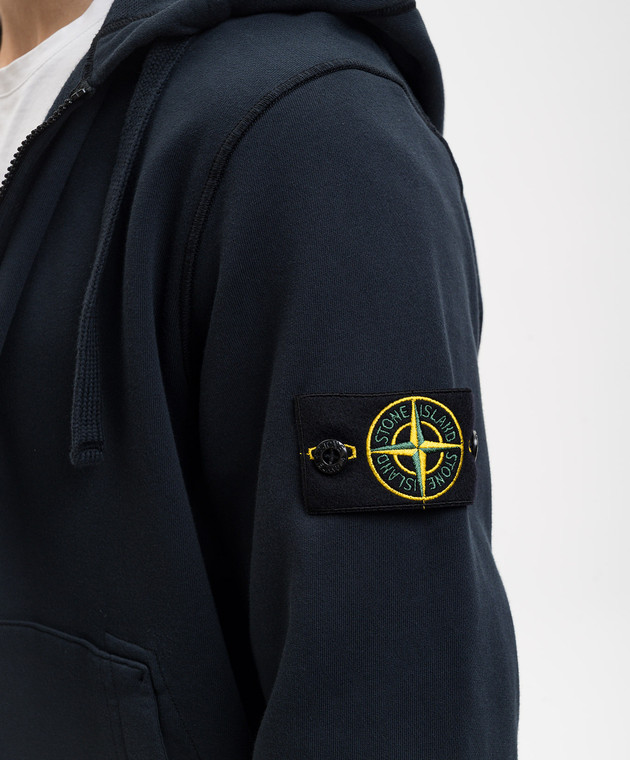 Stone Island Синя спортивна куртка з патчем логотипа L1S156100061S0051 зображення 5