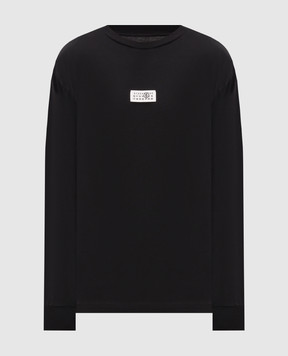 Maison Margiela MM6 Чорний лонгслів з нашивкою SH0NH0028M20258