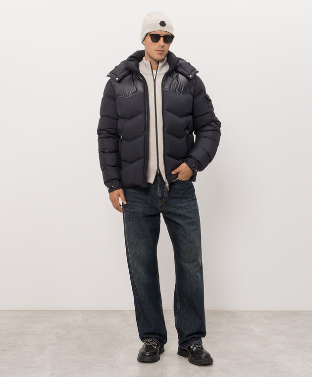 Moncler Синій пуховик Ravelis L20911A00218597YW зображення 2
