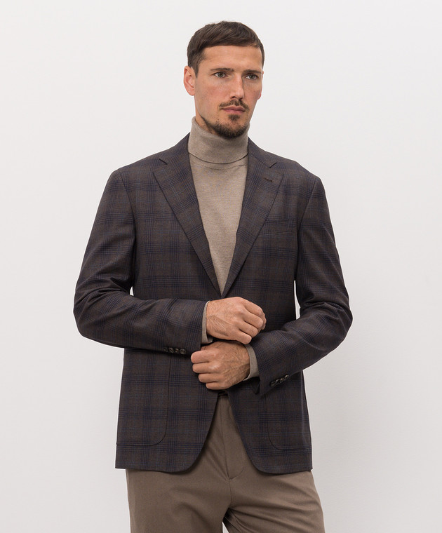 Canali Піджак з вовни в клітинку CF0537613275 зображення 3