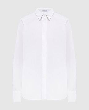 Brunello Cucinelli Белая рубашка с цепочкой MP091MA606