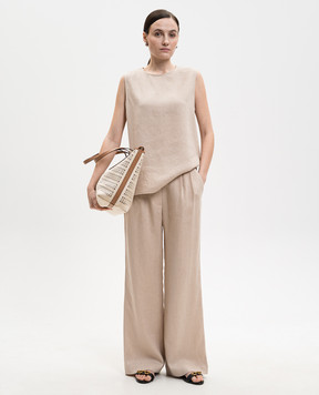 Asceno Бежевий топ Trento з льону T088F66C510