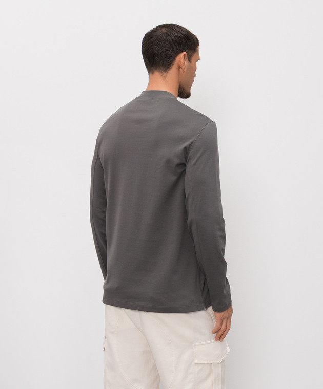Brunello Cucinelli Серый лонгслив с принтом ML8241357P изображение 4
