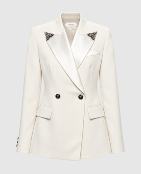 Versace двубортный жакет из шерсти цвета айвори 10269221A18305