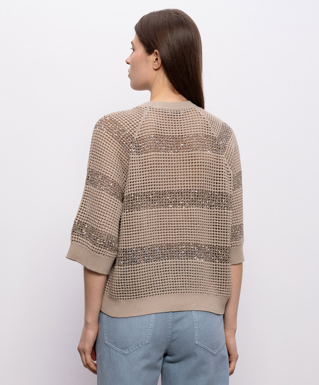 Brunello Cucinelli Бежевый топ с пайетками M58772800 изображение 4