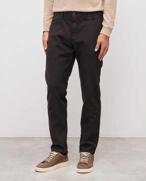 Florentino Коричневые брюки с патчем логотипа 225573523720