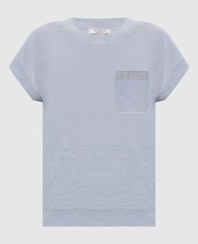 Peserico Блакитний топ з льоном S99179F129056V