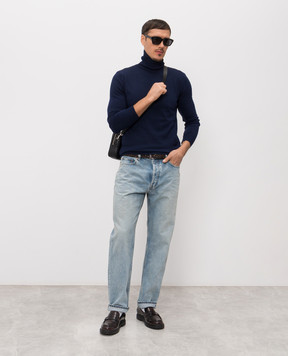 Saint Laurent Голубые джинсы с эффектом потертости 816412Y35AQ