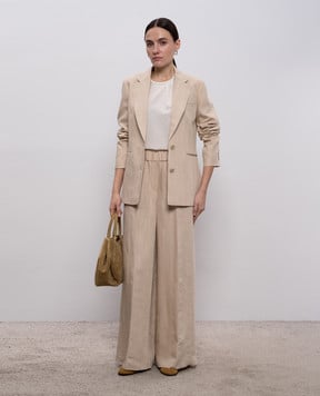 Peserico Бежеві штани з льоном A0405201920