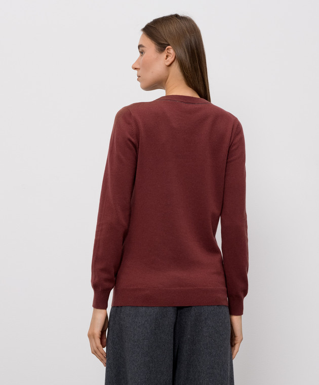 Brunello Cucinelli Бордовий джемпер з кашеміру M12244400P зображення 4