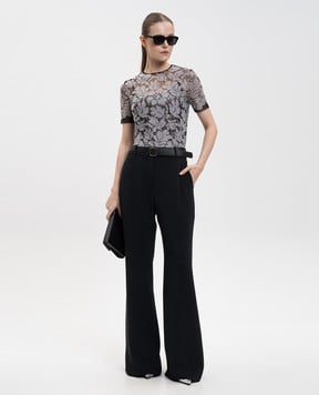 Ermanno Scervino Черный топ в узор D472L773CSJII