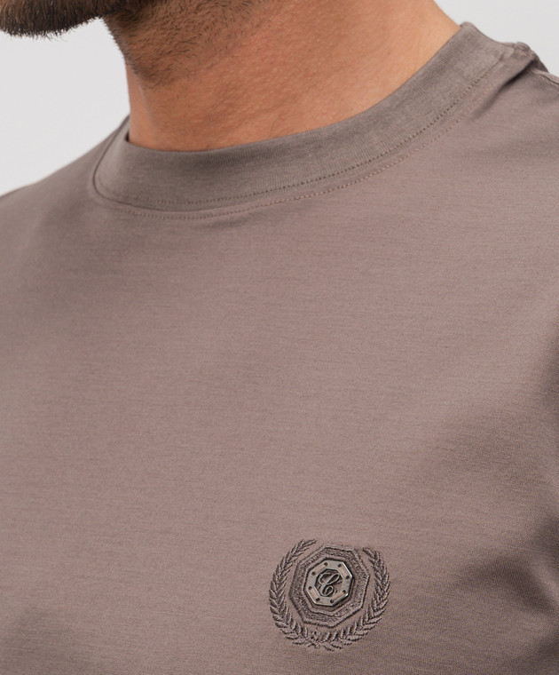 Castangia dal 1850 Коричнева футболка з монограмою TSDM18F25 зображення 5