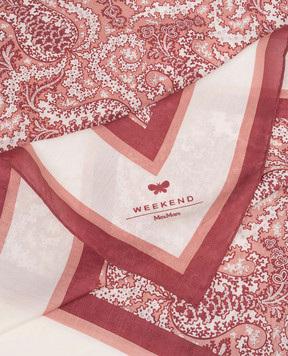 Max Mara Weekend Бордовый платок SARONG с шелком с принтом пейсли WKASARONG