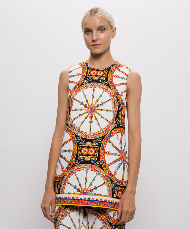 Dolce&Gabbana Топ в брендовий принт F7BZ0TGDDTD зображення 3