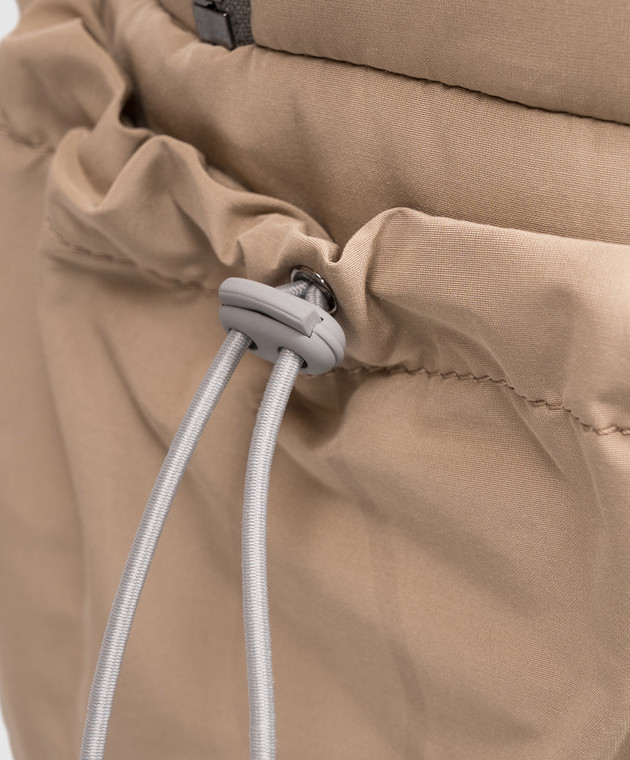 Brunello Cucinelli Дитячий бежевий рюкзак з вишивкою BG551B083 зображення 4
