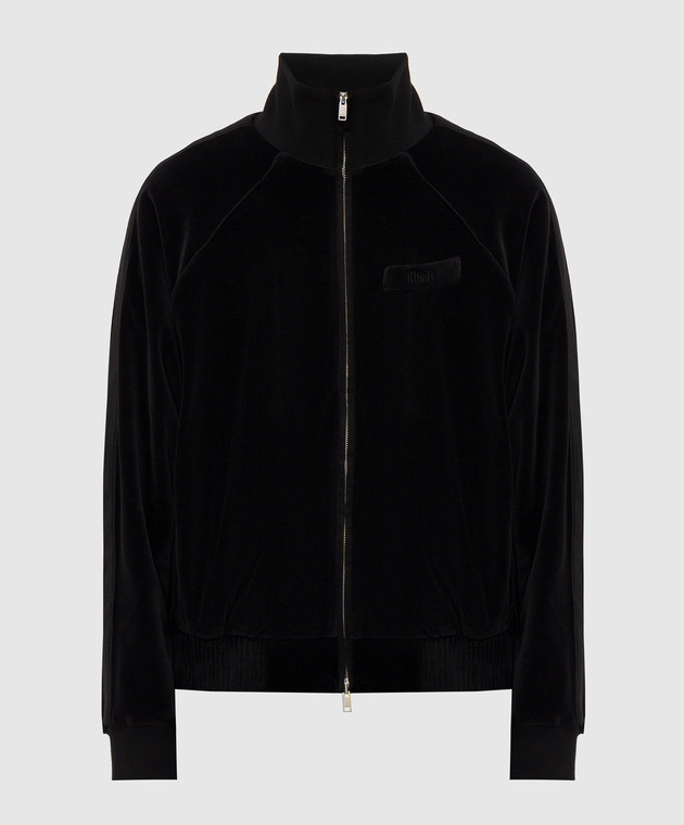 Rhude Черная бархатная спортивная куртка RHFW26JA01355
