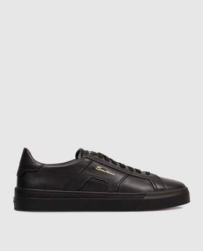 Santoni Черные кожаные кеды MBGT21779NEORXWH