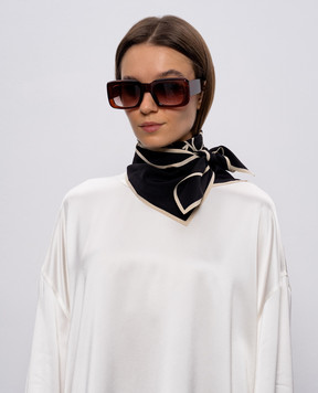 Toteme Черный платок из шелка с монограммой 211853801