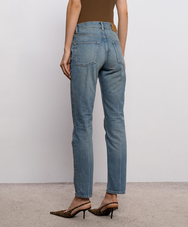 Saint Laurent Голубые джинсы с эффектом потертости 873827Y863G изображение 4