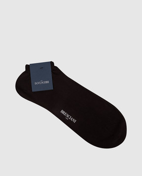 Bresciani Чорні короткі шкарпетки з бавовни MP009RI0006BR