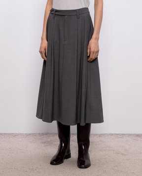 Brunello Cucinelli Серая юбка с шерстью MPW07G3951
