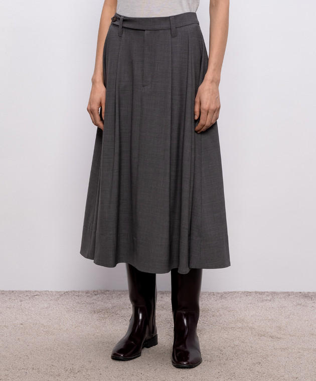 Brunello Cucinelli Сіра спідниця з вовною MPW07G3951 зображення 3
