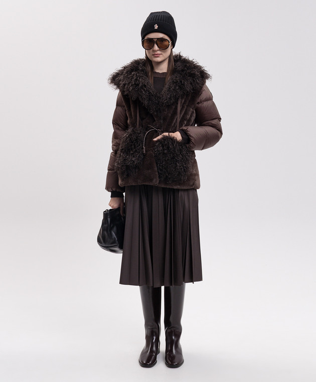 Moncler Коричневая пуховая куртка-трансформер Immersif L20931A0018389B1C изображение 2