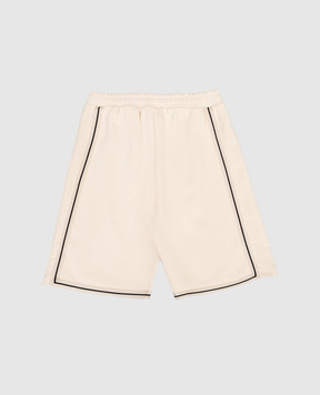 Palm Angels Дитячі бежеві шорти з принтом логотипа PBCI007S26FLE001